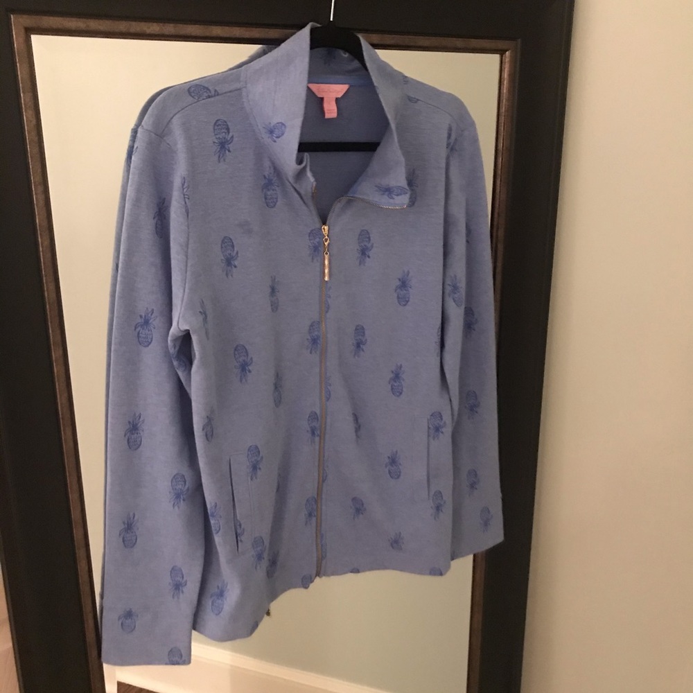 LILLY PULITZER PINEAPPLE BURNOUT JACKET SIZE L